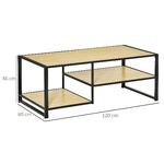 HOMCOM-Tavolino-da-Caffe-in-Stile-Industriale-a-3-Ripiani-in-MDF-e-Acciaio-120x60x46cm