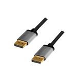 2direct LogiLink CDA0103 DisplayPort Cable DP/M to DP/M, 4K/60 Hz, alu, black/grey, 5 m (CDA0103)