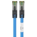 Goobay Wentronic goobay - Patch-Kabel - RJ-45 (M) bis RJ-45 (M) - 3,0m - SFTP, PiMF - CAT 8,1 - geformt - Blau (45661)