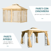 Outsunny-Gazebo-da-Giardino-3x3m-con-Zanzariera-Telaio-in-Acciaio-e-Doppio-Tettuccio-Beige