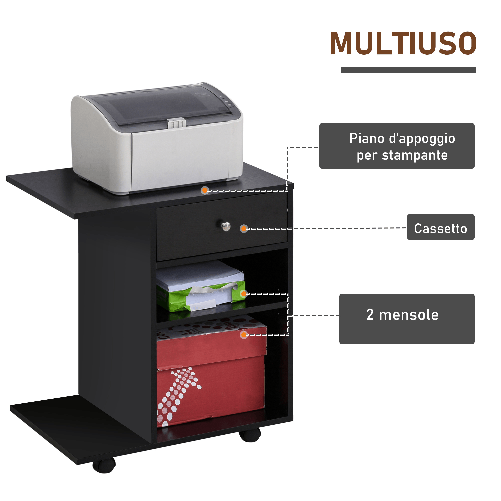 Vinsetto-Mobile-Porta-Stampante-in-Legno-Nero-con-1-Cassetto-2-Ripiani-Mensola-CPU