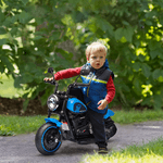 HOMCOM-Moto-Elettrica-per-Bambini-18-36-Mesi-in-PP-e-Metallo-con-Rotelle-e-Fanale-76x42x57-cm-Blu-e-Nero