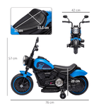 HOMCOM-Moto-Elettrica-per-Bambini-18-36-Mesi-in-PP-e-Metallo-con-Rotelle-e-Fanale-76x42x57-cm-Blu-e-Nero