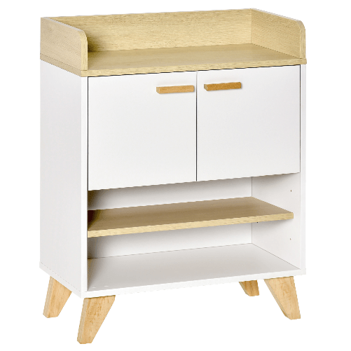 HOMCOM-Mobiletto-Multiuso-con-Armadietto-e-Ripiani-Aperti-Mobile-da-Soggiorno-Cucina-Ufficio-in-Legno-Bianco-60x30x78cm