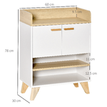 HOMCOM-Mobiletto-Multiuso-con-Armadietto-e-Ripiani-Aperti-Mobile-da-Soggiorno-Cucina-Ufficio-in-Legno-Bianco-60x30x78cm