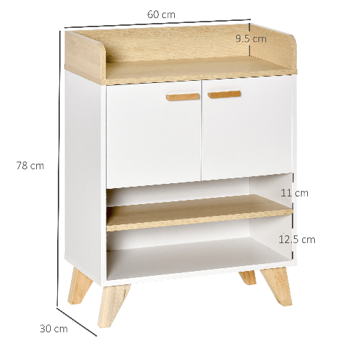 HOMCOM-Mobiletto-Multiuso-con-Armadietto-e-Ripiani-Aperti-Mobile-da-Soggiorno-Cucina-Ufficio-in-Legno-Bianco-60x30x78cm