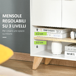 HOMCOM-Mobiletto-Multiuso-con-Armadietto-e-Ripiani-Aperti-Mobile-da-Soggiorno-Cucina-Ufficio-in-Legno-Bianco-60x30x78cm