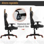 Vinsetto-Poltrona-Gaming-con-Altezza-e-Schienale-Regolabile-Sedia-da-Ufficio-Nera-e-Arancione