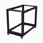 StarTech.com Server Rack a 4 Montanti 15U Open Frame, Armadio Rack di Rete 19" con Ruote