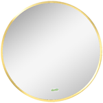 kleankin-Specchio-Bagno-Rotondo-con-Cornice-da-Parete-in-Lega-di-Alluminio-Ø50x2cm-Oro
