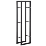 HOMCOM Scaffale Porta Legna Verticale per Interno in Ferro Nero, 40x25x150cm