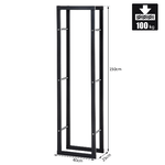 HOMCOM-Scaffale-Porta-Legna-Verticale-per-Interno-in-Ferro-Nero-40x25x150cm