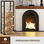 HOMCOM-Scaffale-Porta-Legna-Verticale-per-Interno-in-Ferro-Nero-40x25x150cm