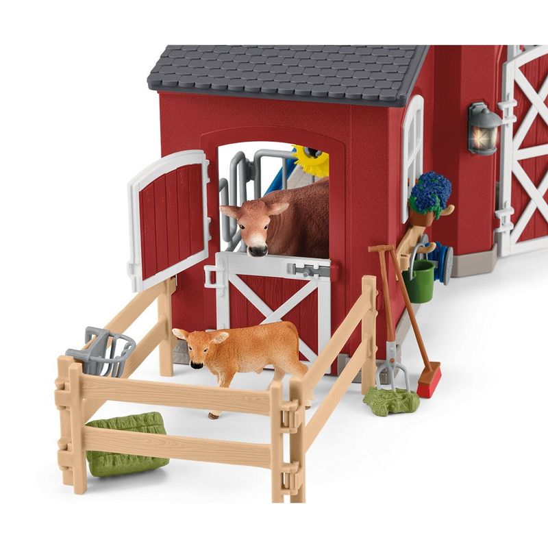 schleich-FARM-WORLD-42606-casa-giocattolo--SCHLEICH-Farm-World-Red-Barn-with-Animals-and-Accessories-Toy-Playset-3-to-8-