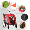 PawHut-Rimorchio-Cani-con-Ingresso-a-Cerniera-Ruote-e-Bandiera-in-Acciaio-e-tessuto-Oxford-Rosso-Argento-Nero