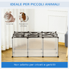 PawHut-Recinto-per-Criceti-e-Conigli-Modulabile-con-Accessori-Montaggio-in-Resina-e-Acciaio-105x70x45cm