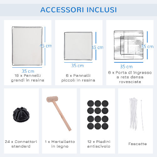 PawHut-Recinto-per-Criceti-e-Conigli-Modulabile-con-Accessori-Montaggio-in-Resina-e-Acciaio-105x70x45cm