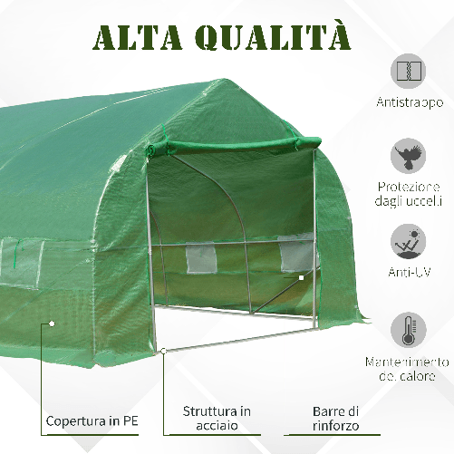 Outsunny-Serra-da-Giardino-a-Tunnel-8x3x2m-in-PE-e-Acciaio-con-Porta-Avvolgibile-e-Finestre-Verde