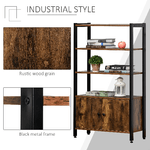 HOMCOM-Libreria-Moderna-Stile-Industriale-3-Mensole-e-Armadietto-Casa-e-Ufficio