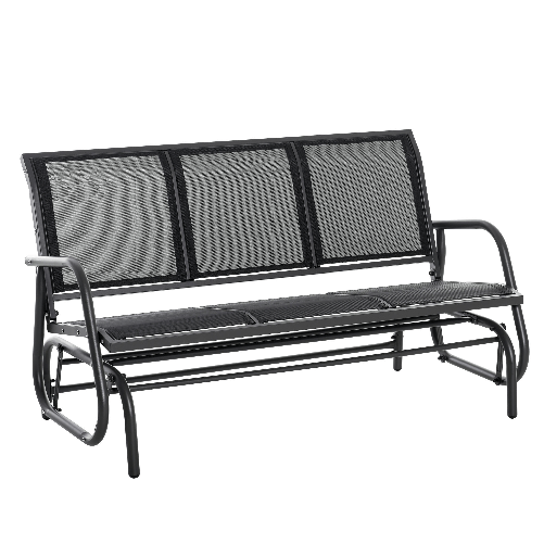 Outsunny-Panchina-a-Dondolo-da-Giardino-3-Posti-in-Metallo-e-Tessuto-Traspirante