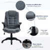 Vinsetto-Sedia-da-Ufficio-Ergonomica-Reclinabile-Altezza-Regolabile-e-Dondolamento-Poltrona-Girevole-con-Ruote-65x72x110-120cm-Grigio