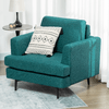 HOMCOM-Poltrona-Moderna-da-Soggiorno-con-Seduta-Imbottita-Gambe-in-Acciaio-e-Tessuto-Traspirante-96x87x87-cm-Verde