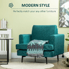 HOMCOM-Poltrona-Moderna-da-Soggiorno-con-Seduta-Imbottita-Gambe-in-Acciaio-e-Tessuto-Traspirante-96x87x87-cm-Verde