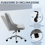 Vinsetto-Sedia-da-Ufficio-Regolabile-in-Altezza-con-Funzione-Girevole-e-Inclinabile-a-360°-56x63x85-95-cm-Grigio