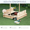 Outsunny-Sabbiera-per-Bambini-in-Legno-con-Tettuccio-Parasole-Panca-e-Coperchio-106x106x121cm-Bianco-e-Blu
