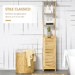 kleankin-Mobile-Bagno-a-3-Ripiani-e-1-Credenza-Design-a-Doghe-Bambu-34x30x173cm