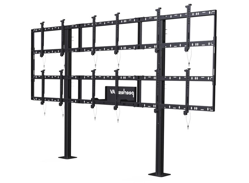 Peerless-DS-S555-3X2-carrello-e-supporto-multimediale-Nero--DS-S555-3X2---Modular-Video-Wall-Pedestal-Mount-3x2-Configur