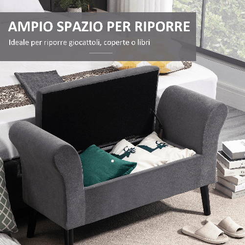 HOMCOM-Panca-Contenitore-Imbottita-per-Camera-da-Letto-e-Ingresso-Panca-Fondo-Letto---Grigio