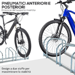 HOMCOM-Rastrelliera-Portabiciclette-Parcheggio-per-5-Biciclette-in-Acciaio-145×33×27-cm-Argento