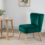 HOMCOM-Poltroncina-Stile-Nordico-dal-Design-Ergonomico-in-Legno-e-Velluto-Verde