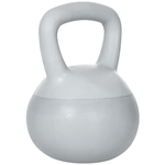 SPORTNOW Kettlebell 6kg in PVC e Sabbia Metallica per Allenamento Spalle e Bicipiti, 19x19x26 cm, Grigio