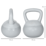 SPORTNOW-Kettlebell-6kg-in-PVC-e-Sabbia-Metallica-per-Allenamento-Spalle-e-Bicipiti-19x19x26-cm-Grigio