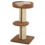 PawHut Tiragraffi ad Albero per Gatti con Cuccia, Cuscino, Rivestimento Peluche e Pali in Corda Sisal