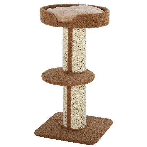 PawHut-Tiragraffi-ad-Albero-per-Gatti-con-Cuccia-Cuscino-Rivestimento-Peluche-e-Pali-in-Corda-Sisal