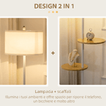 HOMCOM-Lampada-da-Terra-a-Piantana-con-2-Mensole-e-Paralume-in-Tessuto-Ø40x163cm-Bianco