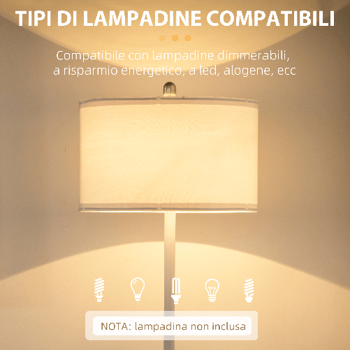 HOMCOM-Lampada-da-Terra-a-Piantana-con-2-Mensole-e-Paralume-in-Tessuto-Ø40x163cm-Bianco
