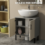 kleankin-Mobile-Bagno-sottolavabo-con-Doppia-anta-e-ripiano-in-Truciolato-60x30x60cm-Grigio-e-color-Quercia