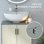 kleankin-Mobile-Bagno-sottolavabo-con-Doppia-anta-e-ripiano-in-Truciolato-60x30x60cm-Grigio-e-color-Quercia