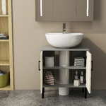 kleankin-Mobile-Bagno-sottolavabo-con-Doppia-anta-e-ripiano-in-Truciolato-60x30x60cm-Grigio-e-color-Quercia