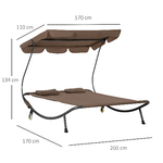 Outsunny-Lettino-Matrimoniale-2-Posti-Parasole-Regolabile-da-Esterno-e-Giardino-200x170-x134cm-Marrone