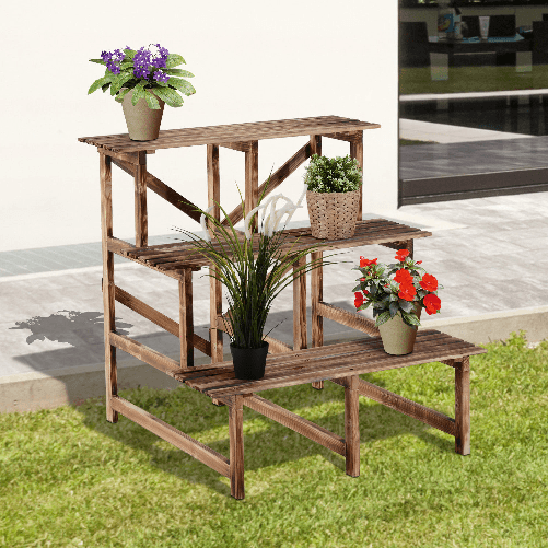 Outsunny-Scaletta-Fioriera-Portavasi-da-Giardino-a-3-Ripiani-in-Legno-di-Abete-80x80x80cm