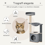 PawHut-Albero-Tiragraffi-Multilivello-per-Gatti-Adulti-Palestra-per-Gatti-con-Casetta-Amaca-Cuccia-e-Corde-in-Sisal-48x34x95cm-Grigio