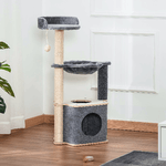 PawHut-Albero-Tiragraffi-Multilivello-per-Gatti-Adulti-Palestra-per-Gatti-con-Casetta-Amaca-Cuccia-e-Corde-in-Sisal-48x34x95cm-Grigio