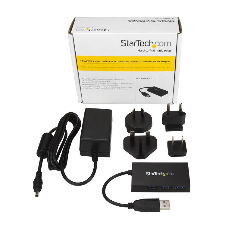 StarTech.com-HB30A3A1CSFS-hub-di-interfaccia-USB-3.2-Gen-1-3.1-Gen-1-Type-A-5000-Mbit-s-Nero--4-Port-USB-3.0-Hub---3x-US