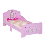 HOMCOM Letto per Bambini da 3-6 anni con Sponde di Sicurezza in Legno - Rosa