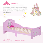 HOMCOM-Letto-per-Bambini-da-3-6-anni-con-Sponde-di-Sicurezza-in-Legno---Rosa